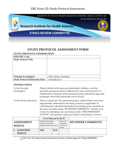 ERC Form 2D: Study Protocol Assessment