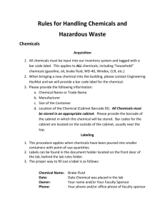 Rules for Handling Chemicals and Hazardous Waste
