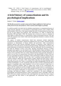 A brief history of connectionism and its psychological implications