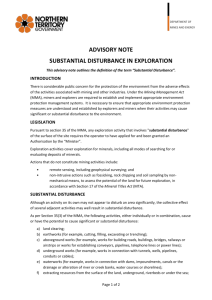 Substantial Disturbance in Exploration Guide