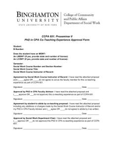 PhD in CPA Co-Teaching Experience Approval Form