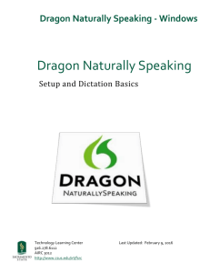 Using Dragon Naturally Speaking for Windows