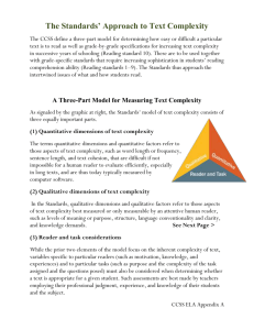 Text Complexity Intro - Hood River County School District