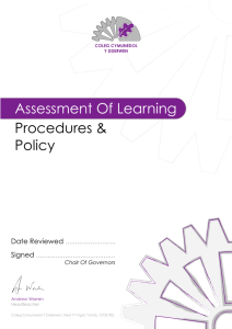 Assessment Of Learning Policy