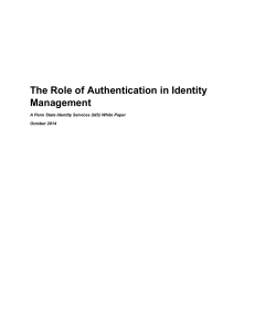 The Role of Authentication in Identity Management