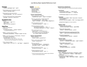 McCoy Spatial R Reference Card
