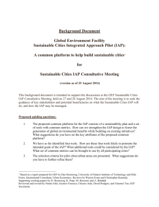 Background Document of GEF Sustainable Cities Integrated Program