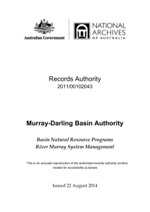 Murray-Darling Basin Authority - Records Authority 2011/00102043