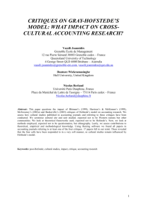 What Impact on Cross-Cultural Accounting Research?