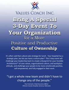 Day 1: Management Retreat on Creating a Cultural Blueprint for