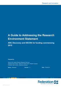 ARC Instructions to Applicants RESEARCH ENVIRONMENT