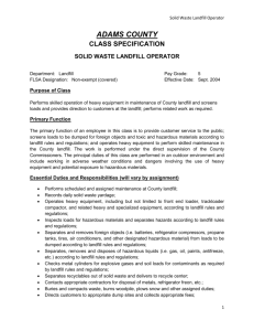 adams county class specification solid waste landfill operator
