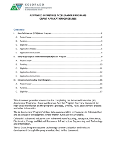 Application Guidelines - Colorado Office of Economic Development