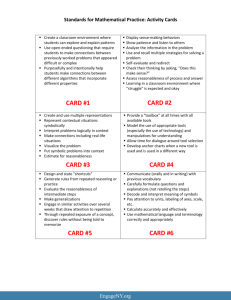 Standards for Mathematical Practice Activity Cards