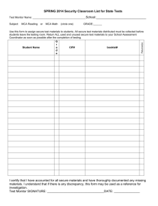 APRIL 2006 Security Classroom Checklist for State Tests