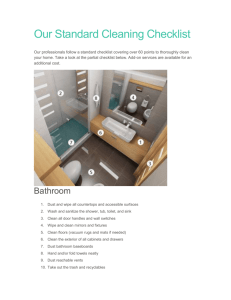Our Standard Cleaning Checklist - Valentines Maids Cleaning Service