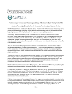 Program press release - The University of Tennessee at Chattanooga