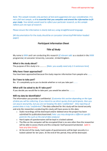 Sample participant information sheet