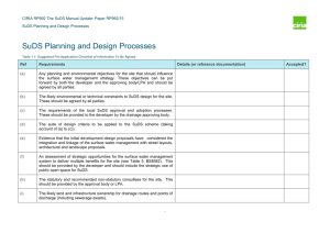 SuDS Planning and Design Processes