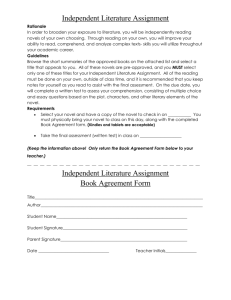 Independent Literature Assignment Book Agreement Form