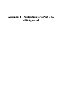 Appendix 1 – Application for a Part ORA ATO Approval