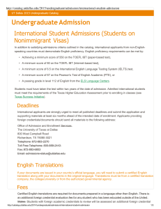 International Student Admissions - The University of Texas at Dallas
