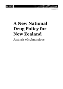 A New National Drug Policy for New Zealand: Analysis of submissions