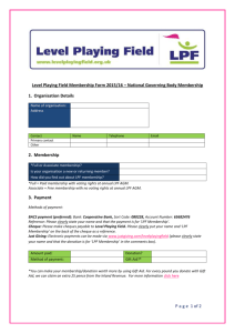 Level Playing Field Membership Form 2015/16 – National