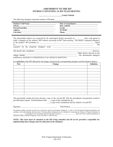 Amendment to the IEP Form - West Virginia Department of Education