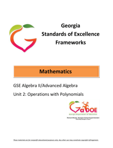 Unit 2 - Georgia Mathematics Educator Forum