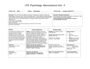 Psychology: Neuroscience Unit