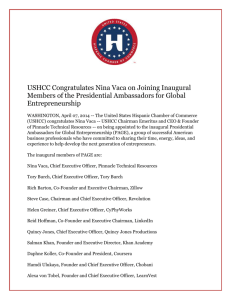 USHCC Congratulates Nina Vaca on Joining Inaugural Members of