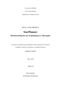 StarPlanner Demonstrating the use of planning in a video game