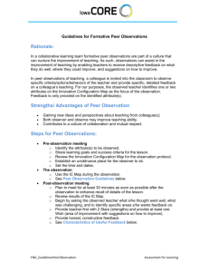 Guidelines for Peer Observations