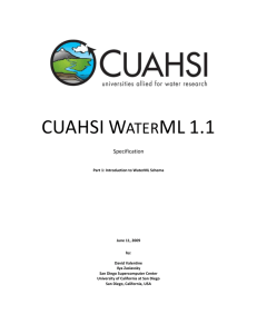 WaterML 1.1 Part 1: Overview - CUAHSI-HIS