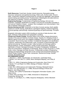 PMS Geology Paper-II Syllabus 2013