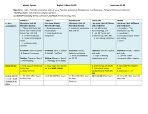 Weekly Agenda English 10 Block 2A/2B September 22