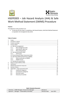 HSEP0303 Job hazard analysis (JHA)