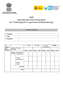ISIP Indo-Spanish Joint Programme for Technological Co