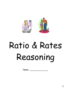 Ratio Reasoning - Pioneer Central Schools