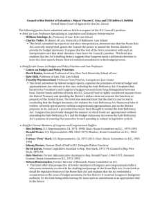 Summary of Amicus Briefs - Council of the District of Columbia