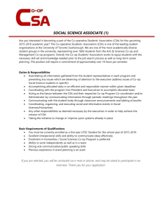 Social Science First Year Associate(1) - Co