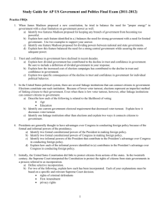 Study Guide for AP US Government and Politics Final Exam (2011