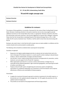 Checklist for TB-HIV concept note review