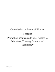 Commission on Status of Women Topic: B Promoting Women and