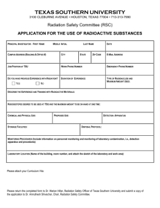 Radioactive Substances Application
