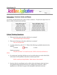 Information: Common Acids and Bases