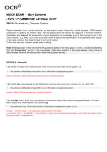 R001 – 2014 Jan (Mock Exam – Mark Scheme)