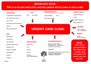 urgent care symptoms document