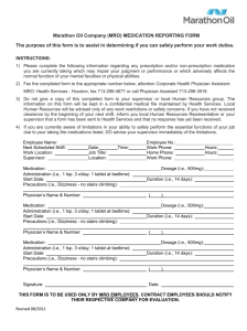 Medication Reporting Form
